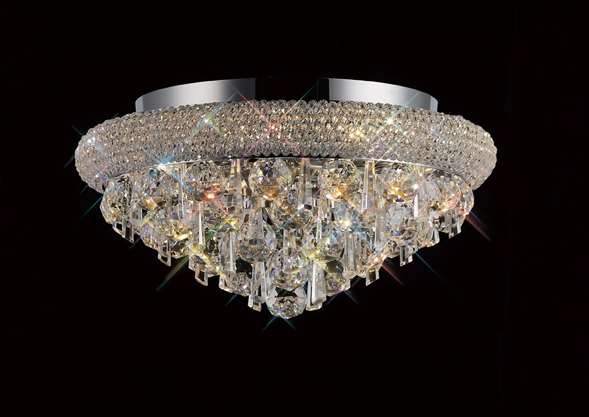 IL31445  Alexandra Crystal Ceiling 6 Light Polished Chrome